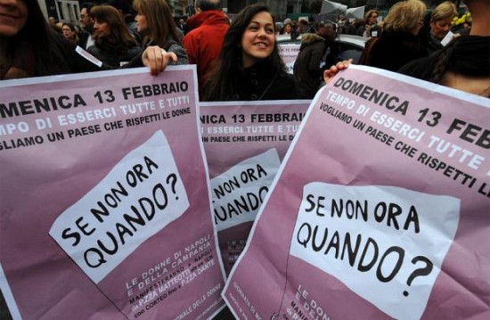 Un millón de mujeres dicen no a Berlusconi y al machismo